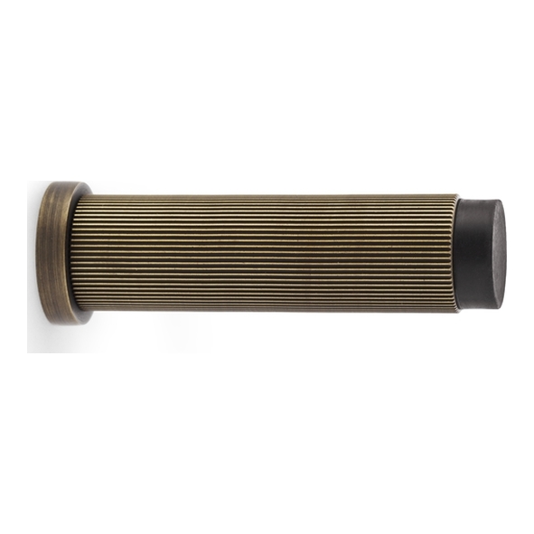 AW602-75-AB • Antique Brass • Alexander & Wilks Reeded Projection Door Stop